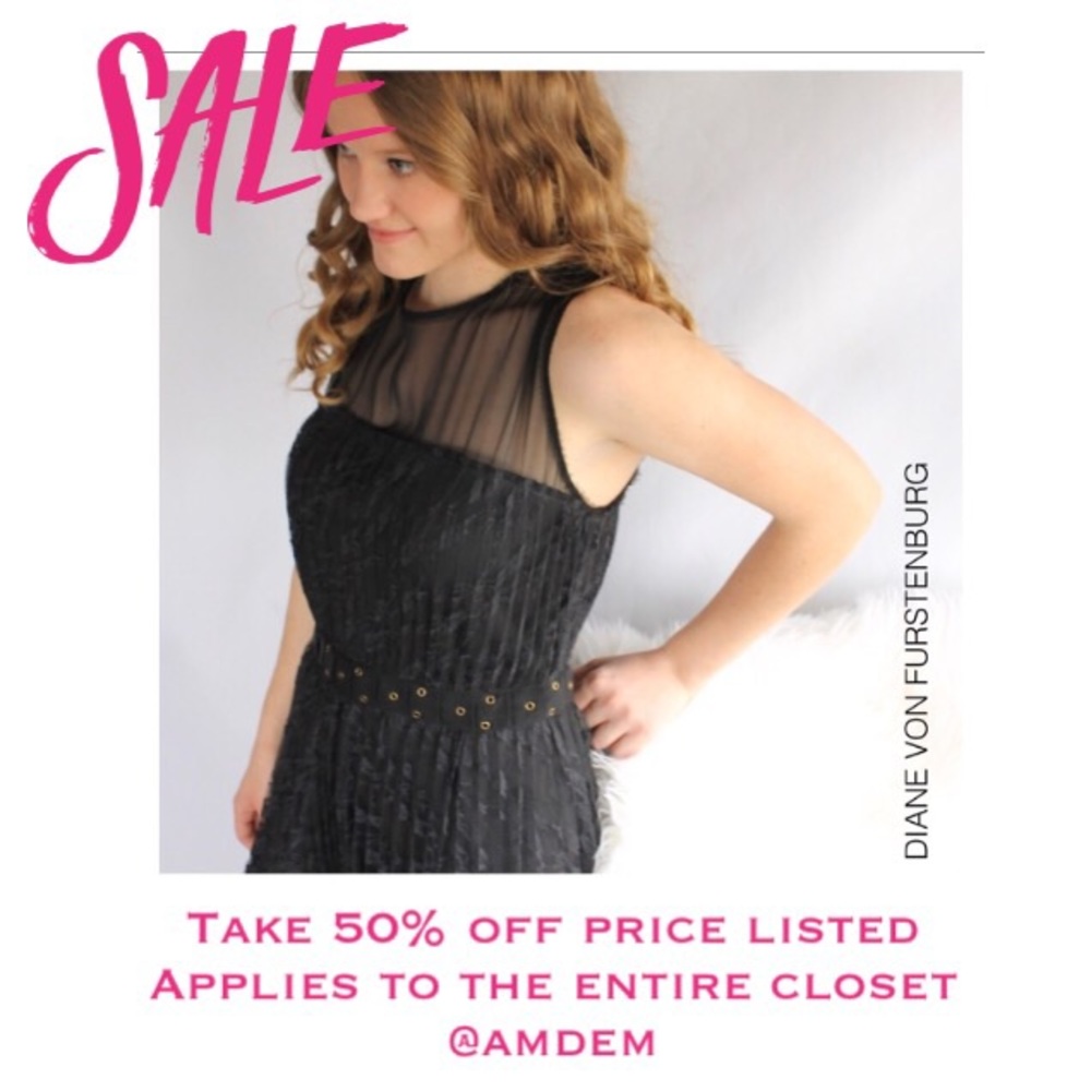 Diane Von Furstenberg Black Dress Lace ‘Lise’ Mini